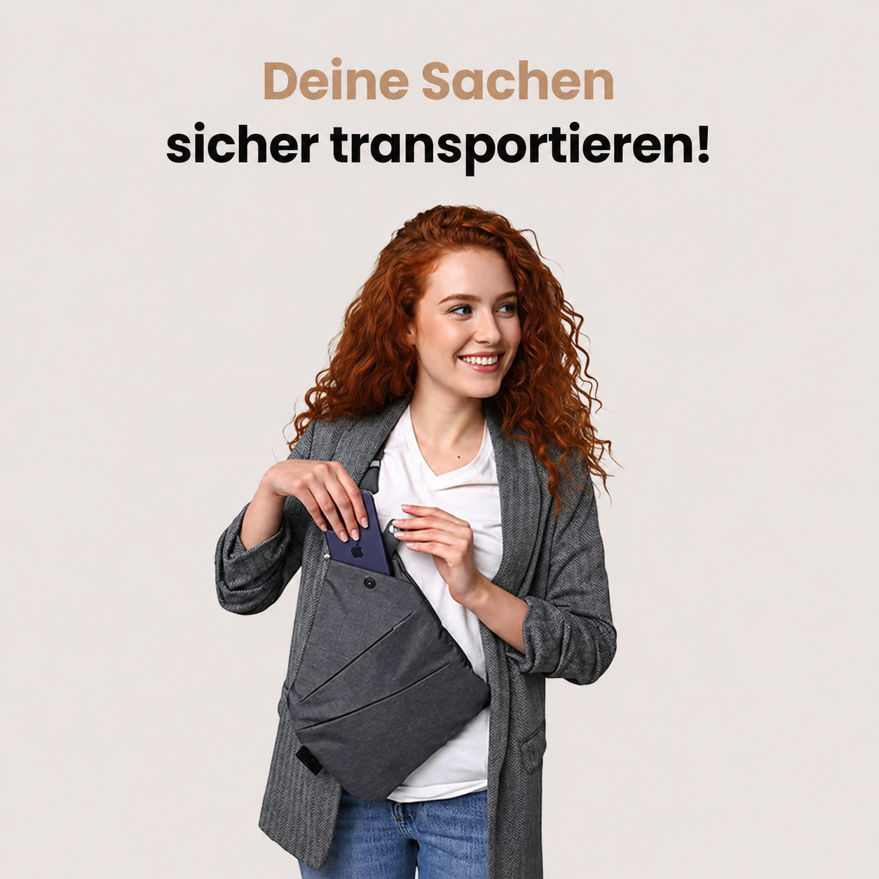 Viscoshy Diebstahlsichere Reisetasche Grau — RFID Schutz
